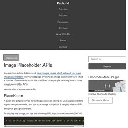 Image Placeholder APIs