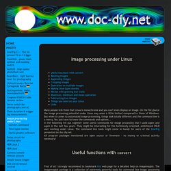 Image processing under Linux - The basics
