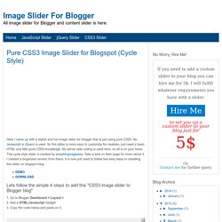 Pure CSS3 Image Slider for Blogspot (Cycle Style) ~ ISFB