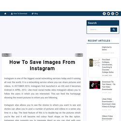How to Save Images from Instagram