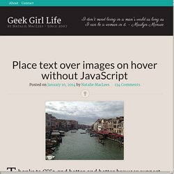 Place text over images on hover without JavaScript