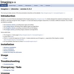 Imagine++: Imagine++ Libraries - version 4.3.2