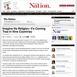 Imagine No Religion: It's Coming True in Nine Countries