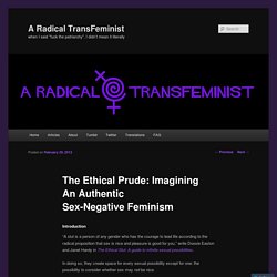The Ethical Prude: Imagining An Authentic Sex-Negative Feminism