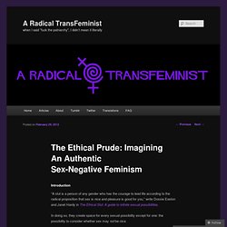 The Ethical Prude: Imagining An Authentic Sex-Negative Feminism