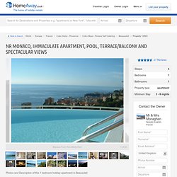 Beausoleil holiday apartment rental - Nr Monaco, Immaculate apartment, pool, terrace/balcony and spectacular views
