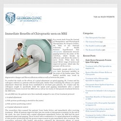 Immediate Benefits of Chiropractic seen on MRI