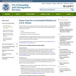 Green Card for an Immediate Relative of a U.S. Citizen