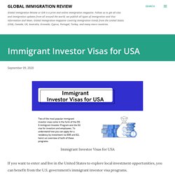 Immigrant Investor Visas for USA