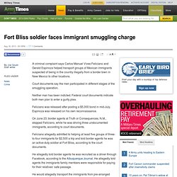 Fort Bliss soldier faces immigrant smuggling charge