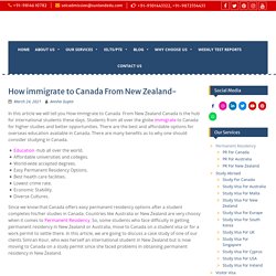 How immigrate to Canada From New Zealand