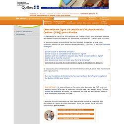 Demande en ligne de certificat d'acceptation du Québec (CAQ) pour études