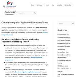 Canada Immigration Application Processing Times