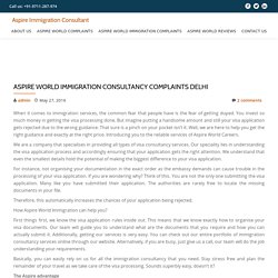 Aspire World Immigration Consultancy Complaints