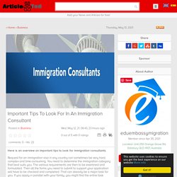 Important Tips To Look For In An Immigration Consultant Article - ArticleTed - News and Articles