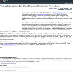 Vienna Immigration Law Firm Discusses Deportation Proceedings