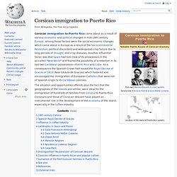 Corsican immigration to Puerto Rico