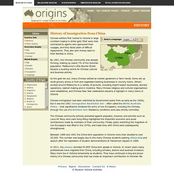 Origins: History of immigration from China - Immigration Museum, Melbourne Australia