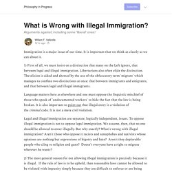 What is Wrong with Illegal Immigration? - Philosophy in Progress