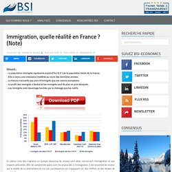 Immigration, quelle réalité en France ? (Note)