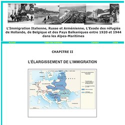L'immigration et l'exode des réfugiés entre 1920 et 1940 dans les Alpes-Maritimes