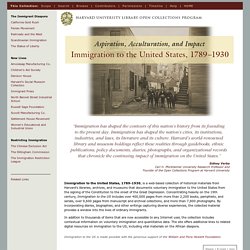 Immigration to the US — 1789-1930