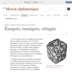 France : émigrés, immigrés, réfugiés (Le Monde diplomatique, avril 2017)