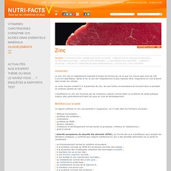 Zinc, Défense Immunitaire, Cicatrisation - Nutri-Facts.org