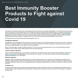 Best Immunity Booster Products to Fight against Covid 19