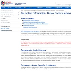 Obtaining Exemptions to Texas School Immunization Requirements