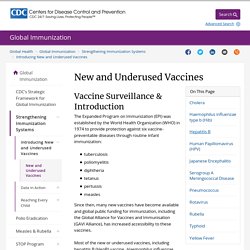 CDC Global Health - Immunization - New and Underused Vaccines