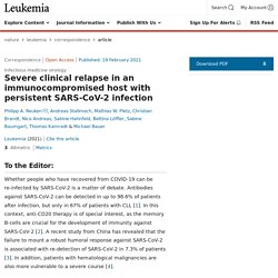Severe clinical relapse in an immunocompromised host with persistent SARS-CoV-2 infection