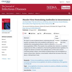 Measles Virus Neutralizing Antibodies in Intravenous Immunoglobulins: Is an Increase by Revaccination of Plasma Donors Possible?