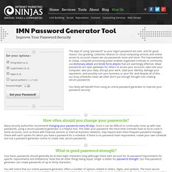 IMN Password Generator Tool