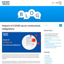 Impact of COVID-19 on contractual obligations