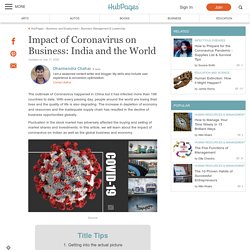 Impact of Coronavirus on Business: India and the World