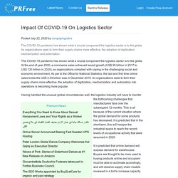 Impact Of COVID-19 On Logistics Sector
