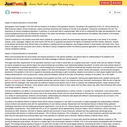 Impact of Cultural Education on Social Work