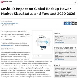 Covid-19 Impact on Global Backup Power Market Size, Status and Forecast 2020-2026