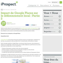 Impact de Google Places sur le référencement local : Partie 2