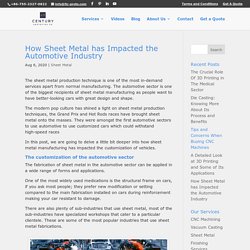 How Sheet Metal has Impacted the Automotive Industry