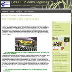 Les impacts socio-économique - Les OGM dans l'agriculture