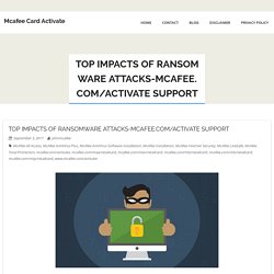Top Impacts of Ransomware Attacks-Mcafee.com/activate Support - Mcafee Card Activate