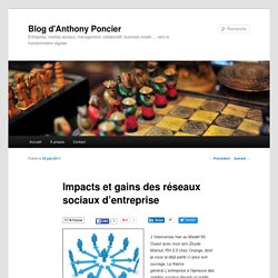 Impacts et gains des réseaux sociaux d’entreprise