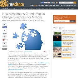 New Alzheimer's Criteria Would Change Diagnosis for Millions