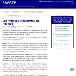 Les impayés et les contestations sur le compte prorata de chantier - SAEBTP