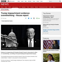 Trump impeachment evidence overwhelming - House report