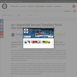 42+ Impeccable Resume Templates Word PSD INDD AI Download