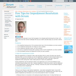 Five Tips for Impediment Resolution with Scrum