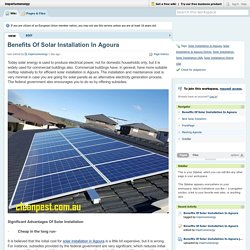 Benefits Of Solar Installation In Agoura